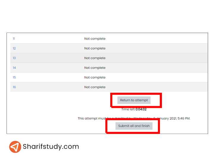 How to attemp only quizzes in LMS