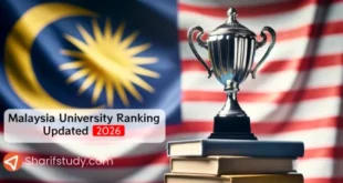 Malaysia University Ranking showed by Malaysia flag and medal